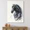 Designart - Portrait of Friesian Horse With Long Manes - Farmhouse Canvas Wall Art Print